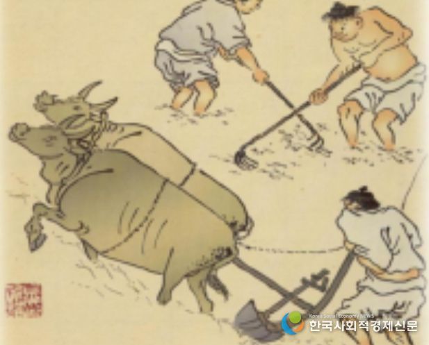 김홍도 화가의 ‘논갈이’