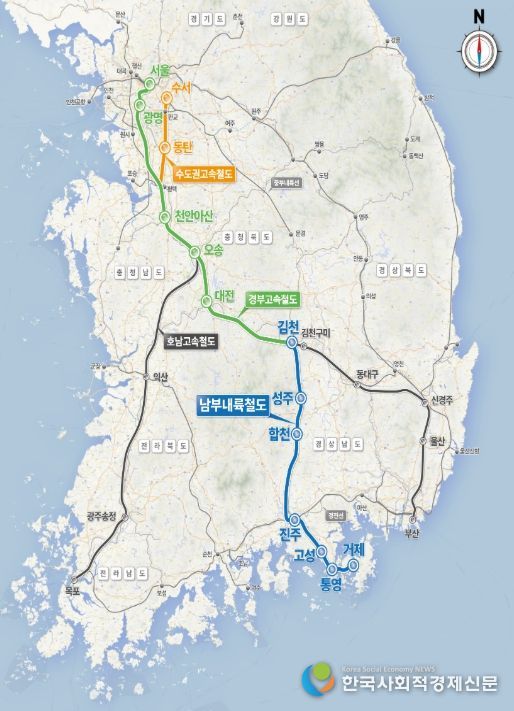 남부내륙철도 노선도